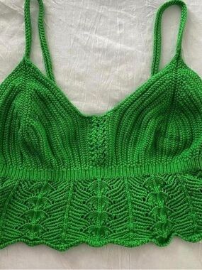 Forever 21 Green Crochet Knit Cami Top